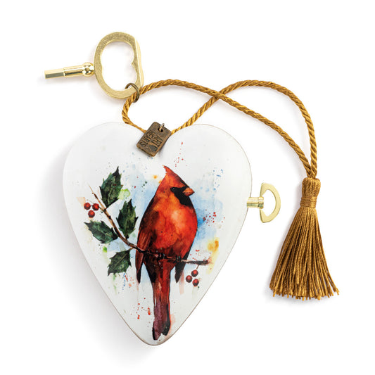 Musical Art Heart | Cardinal with Holly