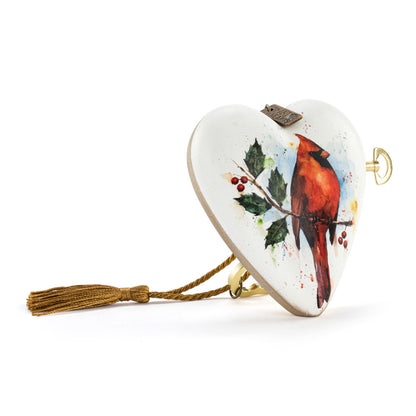 Musical Art Heart | Cardinal with Holly