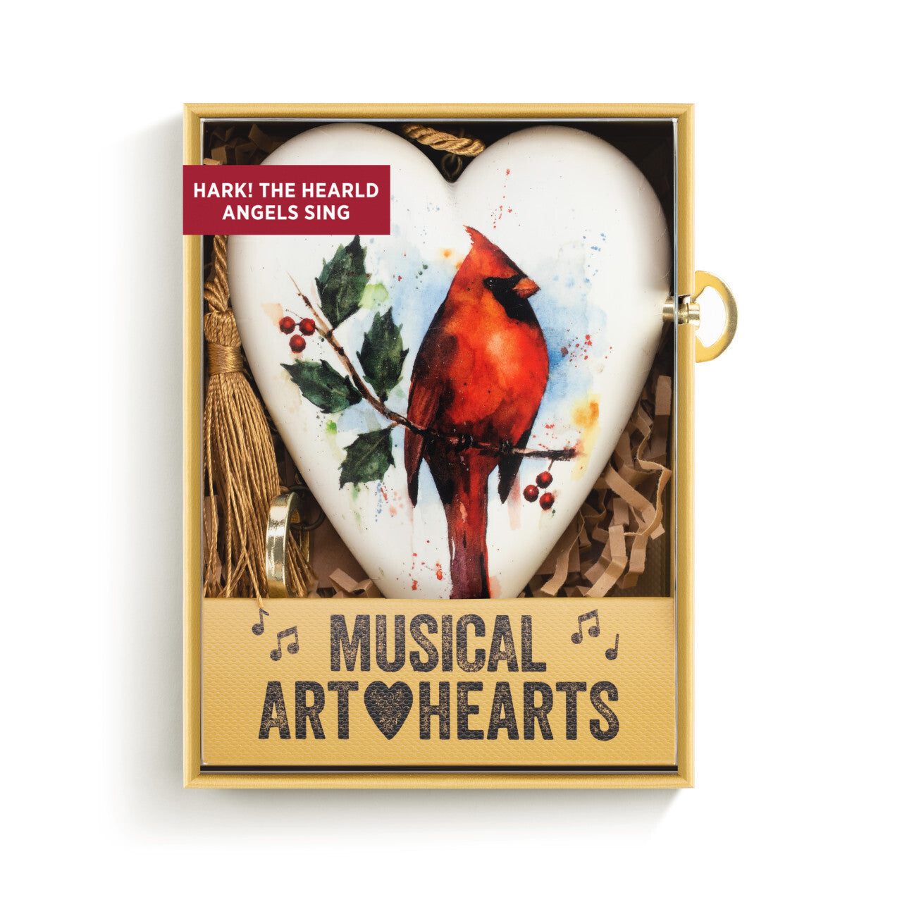 Musical Art Heart | Cardinal with Holly