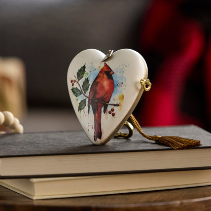 Musical Art Heart | Cardinal with Holly