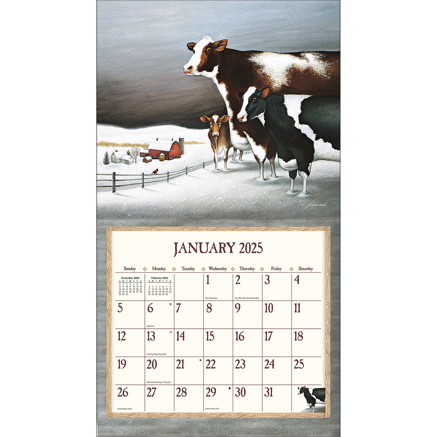 Cows Cows Cows 2025 Wall Calendar