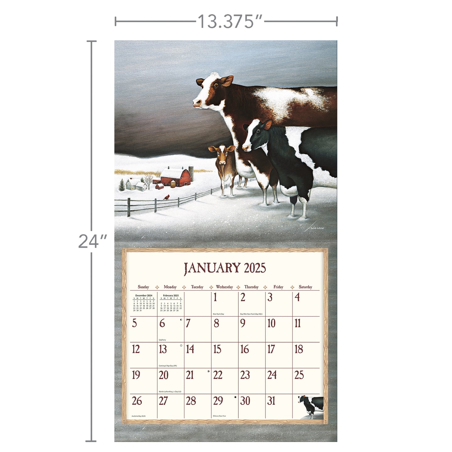 Cows Cows Cows 2025 Wall Calendar