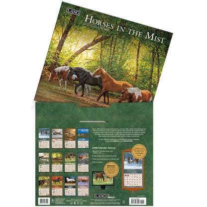 Horses in the Mist 2025 Wall Calendar