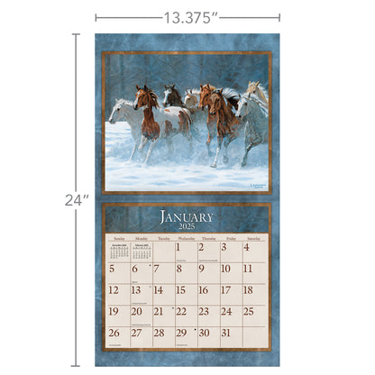 Horses in the Mist 2025 Wall Calendar