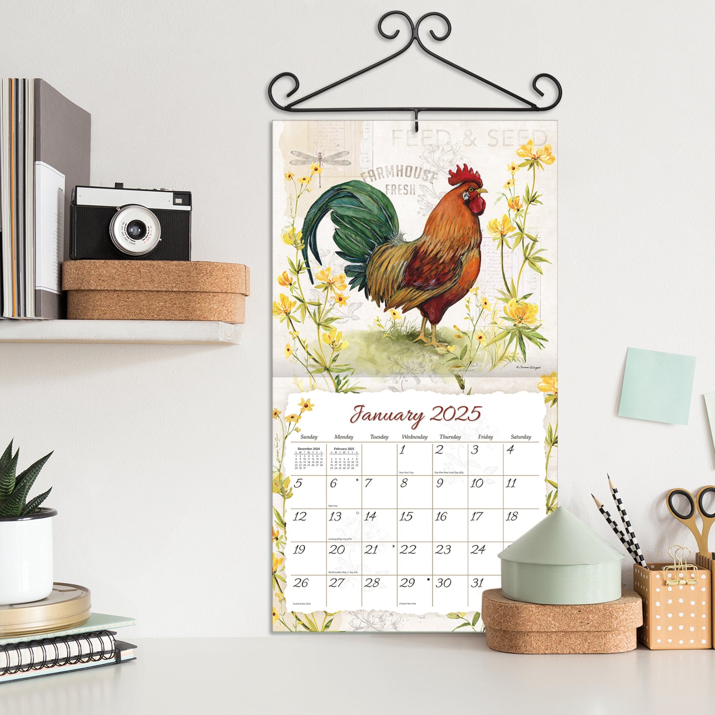 Proud Rooster 2025 Wall Calendar