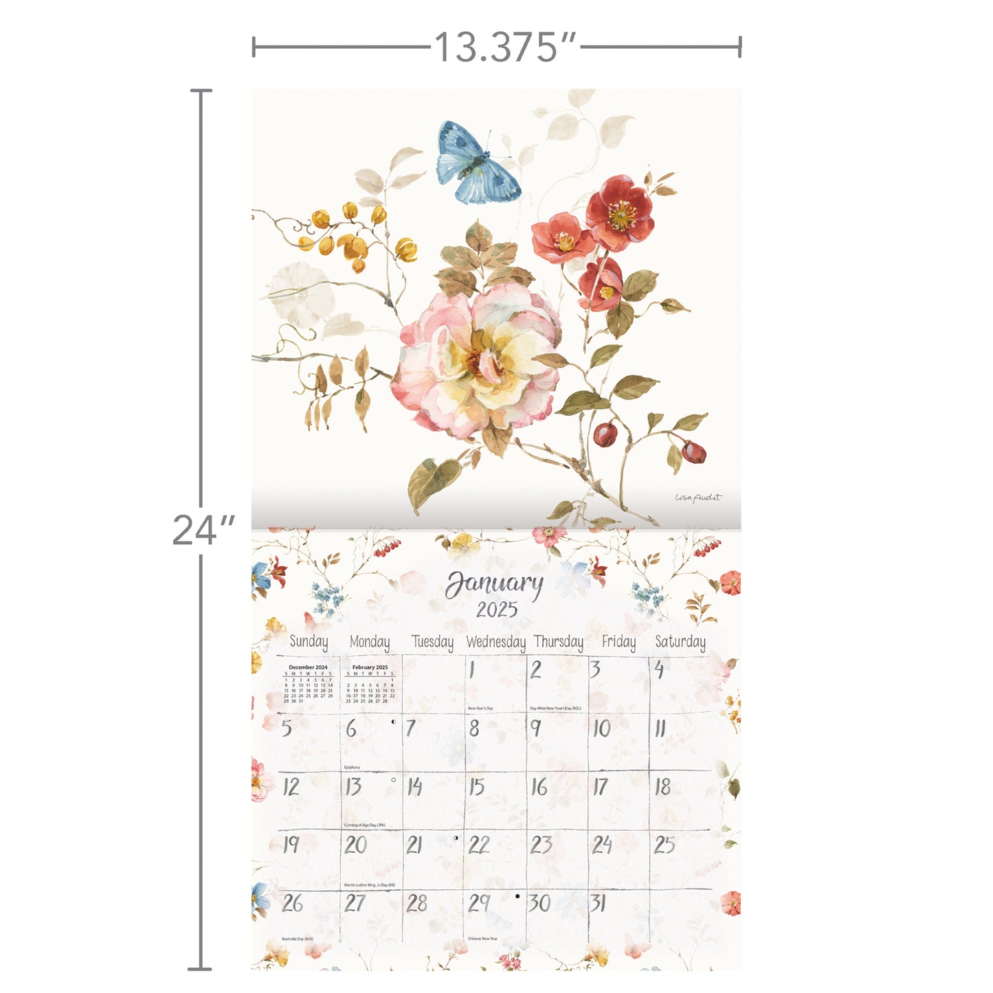 Watercolour Seasons 2025 Wall Calendar