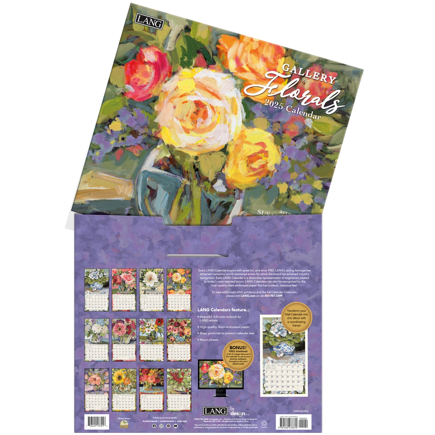 Gallery Florals 2025 Wall Calendar