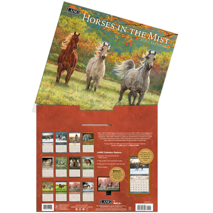 Horses in the Mist 2026 Wall Calendar