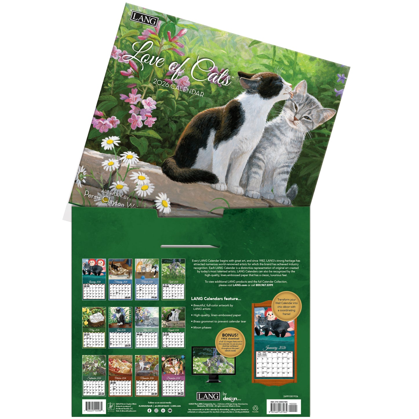 Love of Cats 2026 Wall Calendar