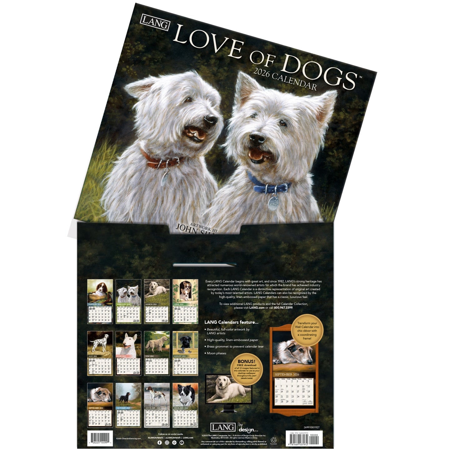 Love of Dogs 2026 Wall Calendar