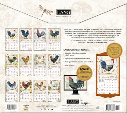 Proud Rooster 2026 Wall Calendar