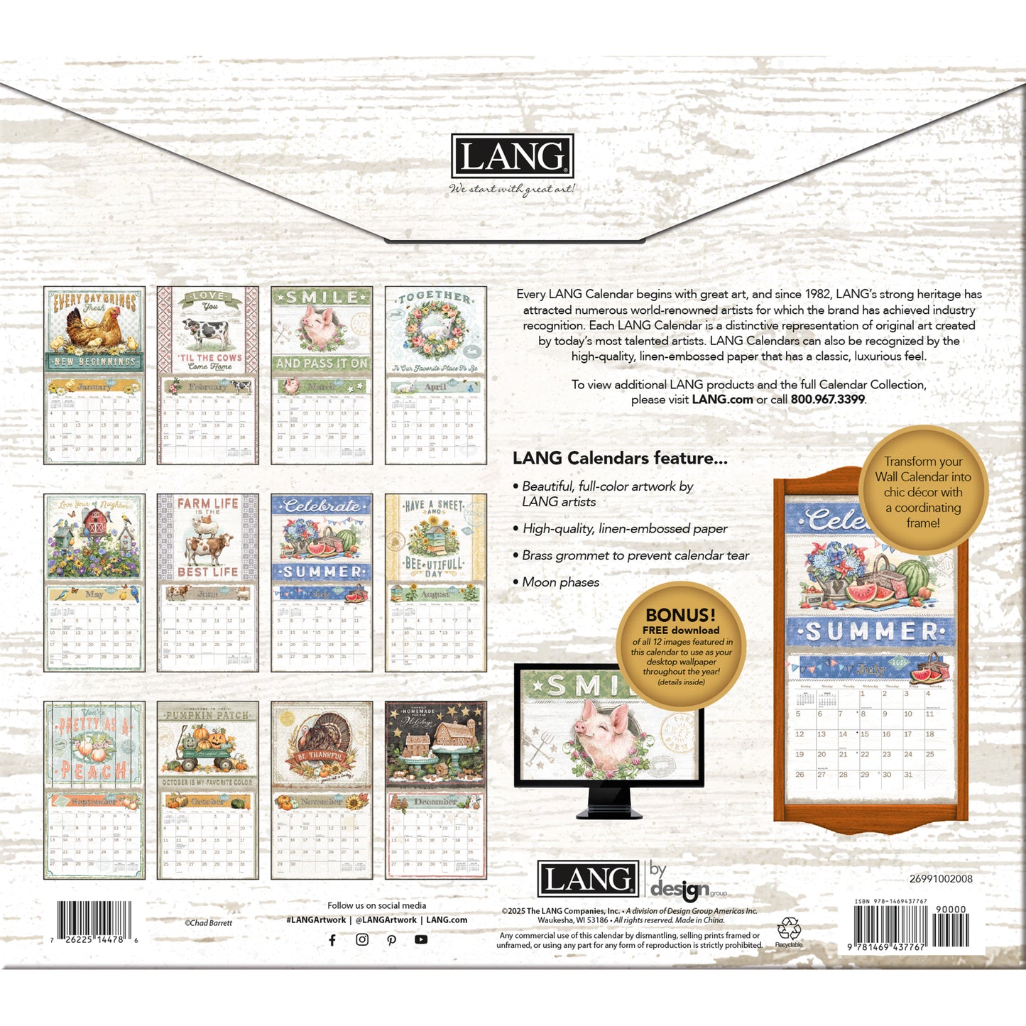 Farmhouse 2026 Wall Calendar