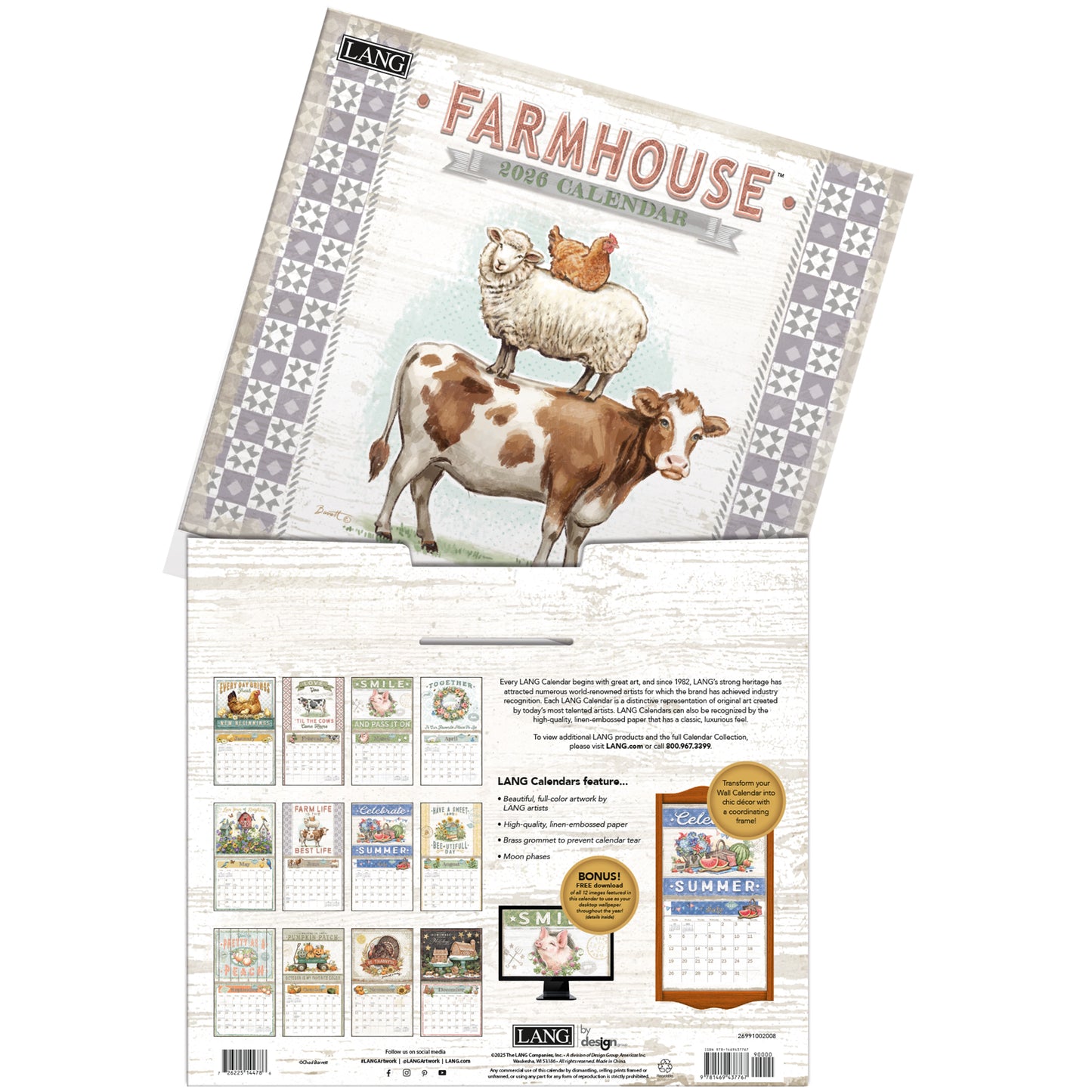 Farmhouse 2026 Wall Calendar