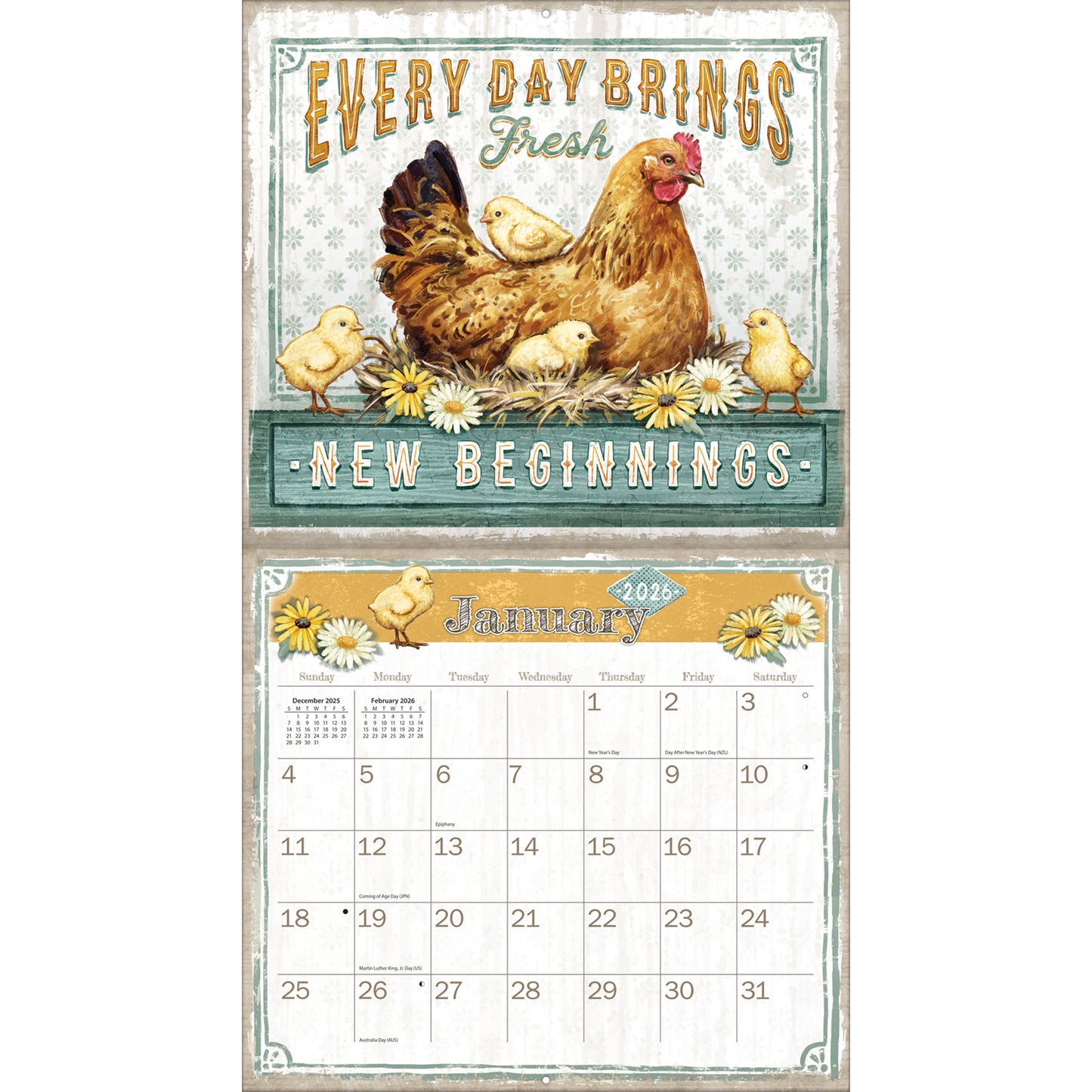 Farmhouse 2026 Wall Calendar