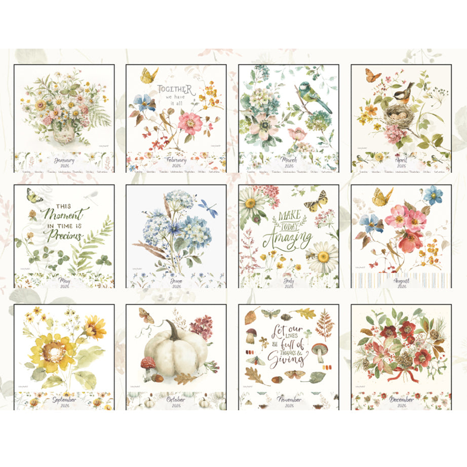 Watercolor Seasons 2026 Wall Calendar