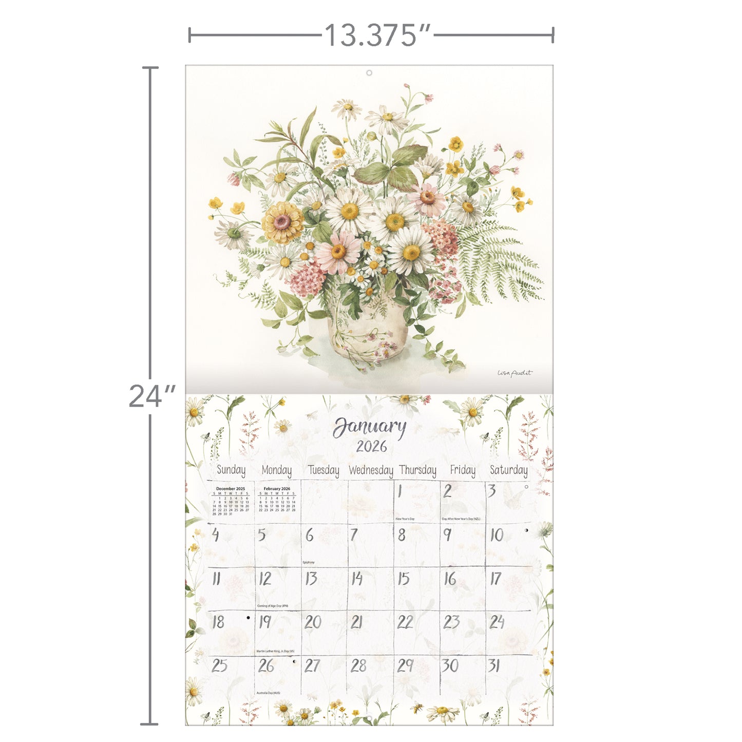 Watercolor Seasons 2026 Wall Calendar