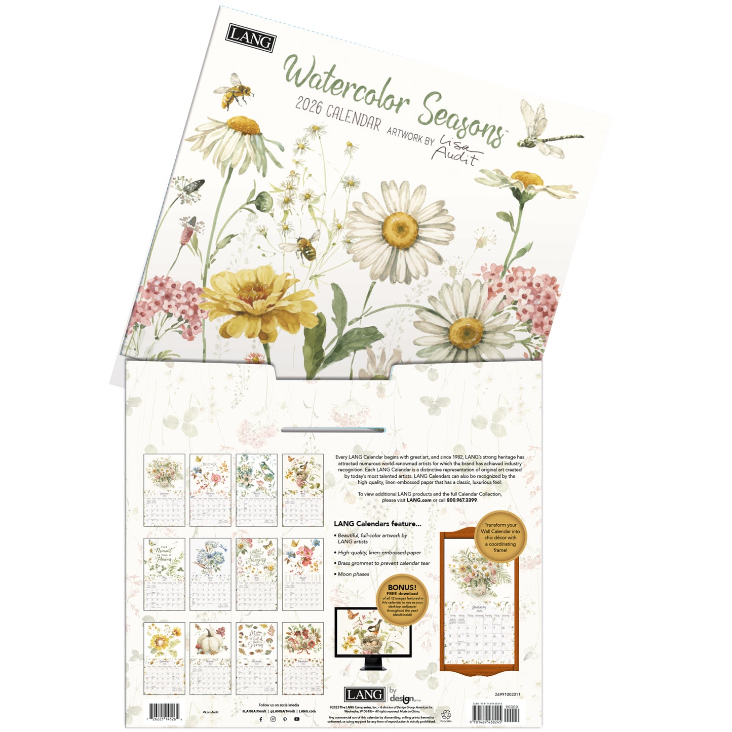 Watercolor Seasons 2026 Wall Calendar