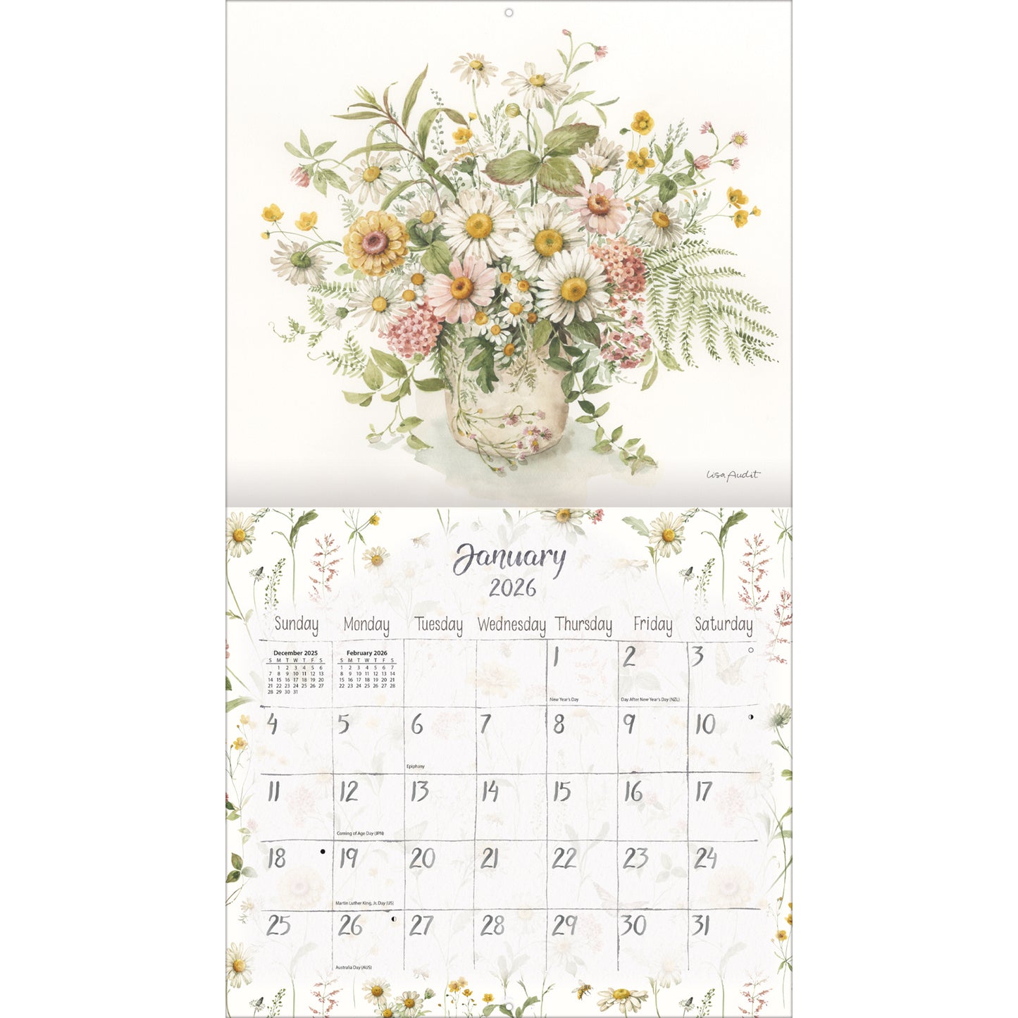 Watercolor Seasons 2026 Wall Calendar