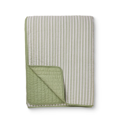Sinclair Stripe Quilted Coverlet | Green