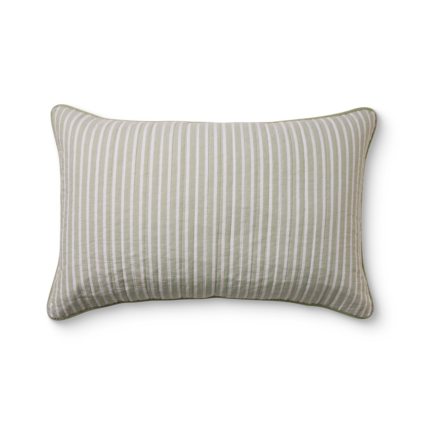 Sinclair Stripe Quilted Pillowcase Set 2 | Green
