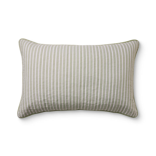 Sinclair Stripe Quilted Pillowcase Set 2 | Green