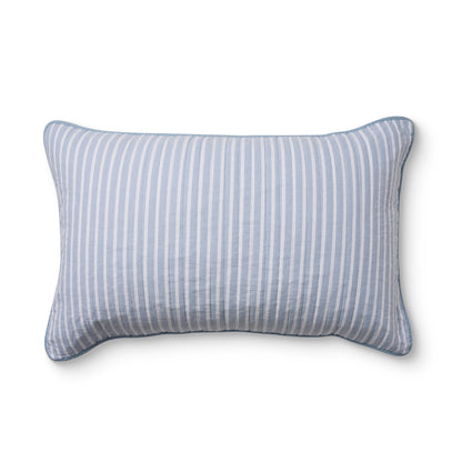 Sinclair Stripe Quilted Pillowcase Set 2 | Blue