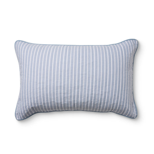 Sinclair Stripe Quilted Pillowcase Set 2 | Blue