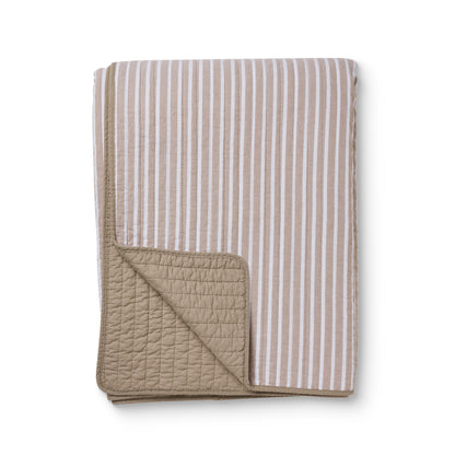 Sinclair Stripe Quilted Coverlet | Coffee