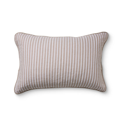 Sinclair Stripe Quilted Pillowcase Set 2 | Coffee