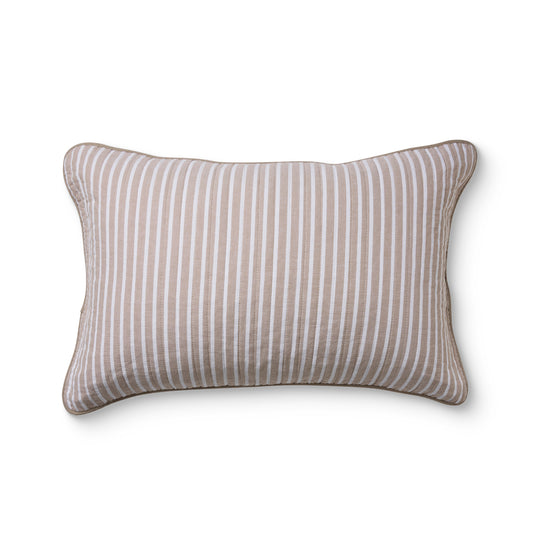 Sinclair Stripe Quilted Pillowcase Set 2 | Coffee