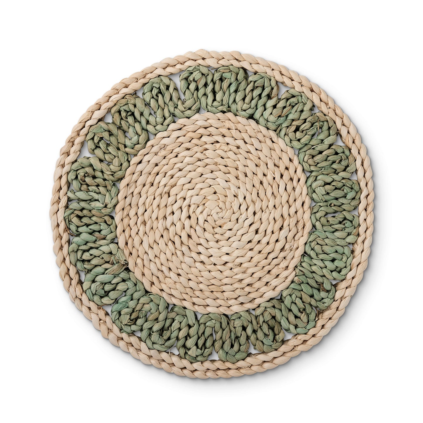 Palma Natural/Green Braided Placemat