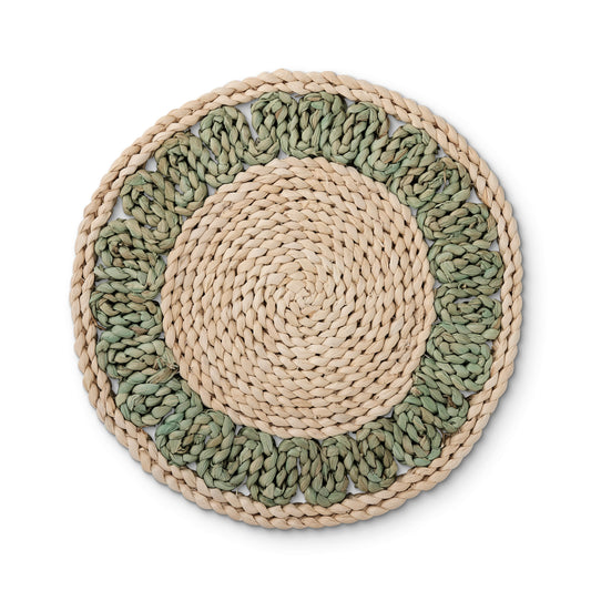 Palma Natural/Green Braided Placemat