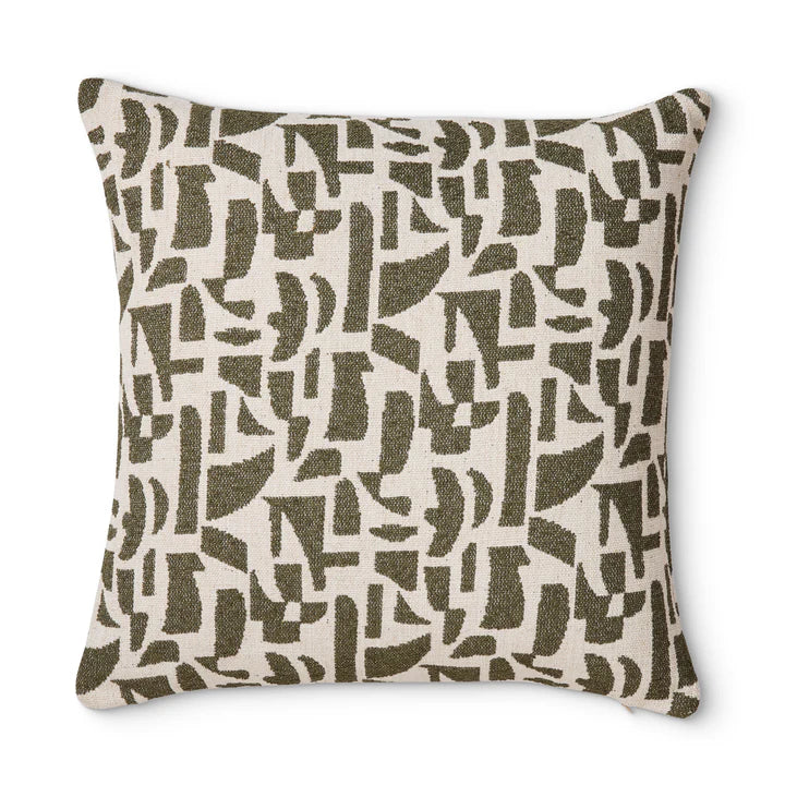 Metro Jacquard Cushion | Olive
