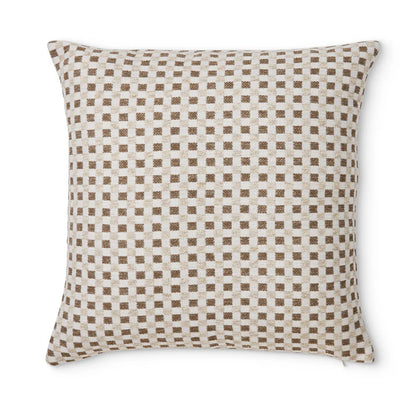 Checkers Cushion | Beige/Coffee