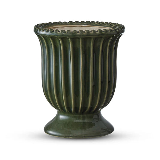 Cassie Dark Green Pedestal Vase