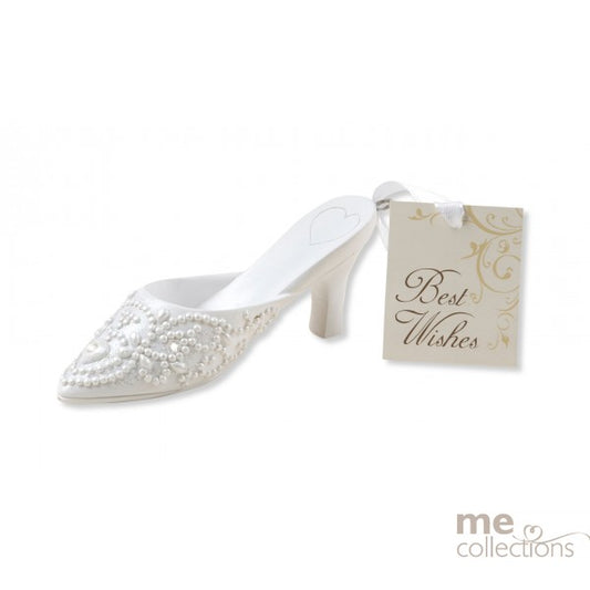 Miniature Slipper Pearl White with Open Back
