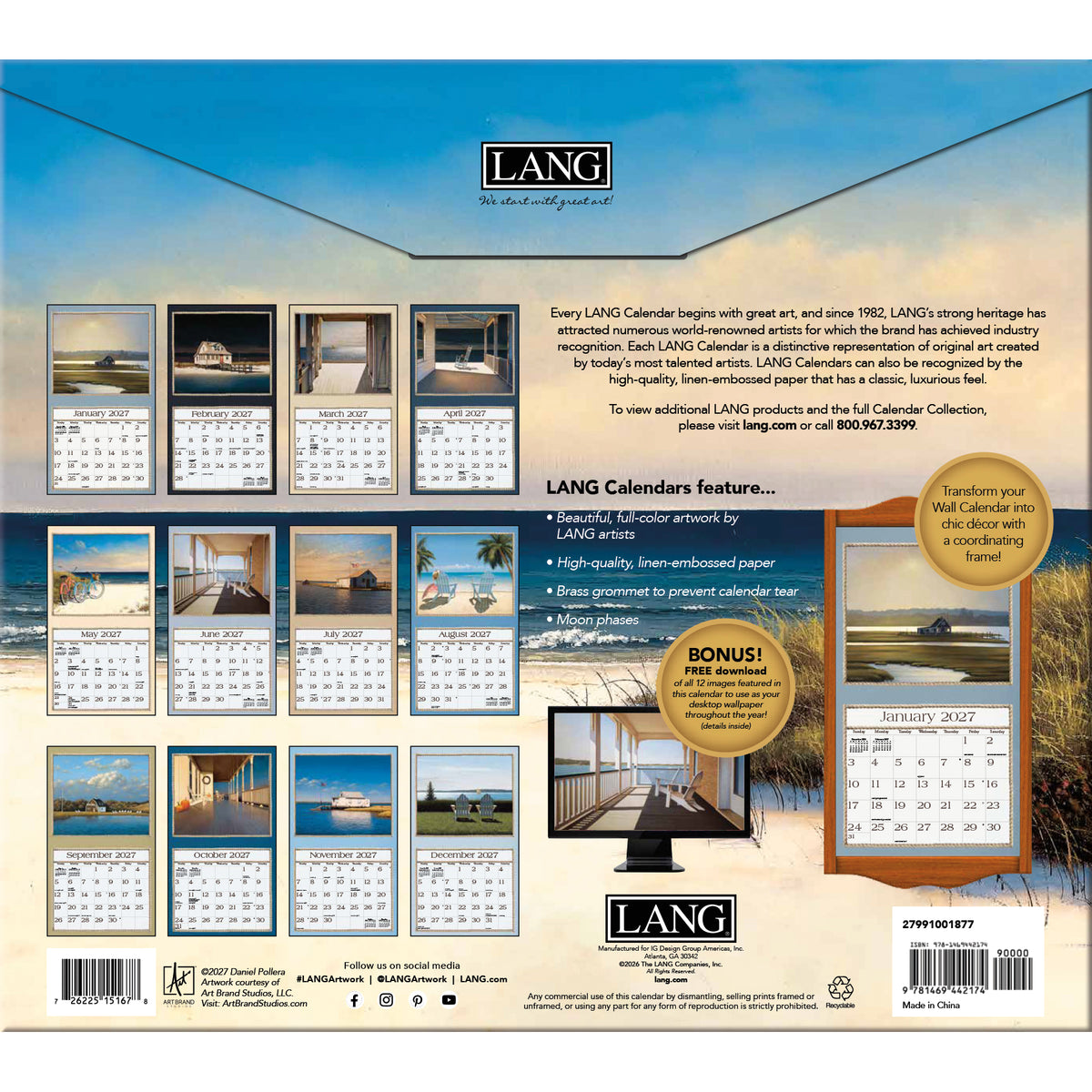 Seaside 2027 Wall Calendar