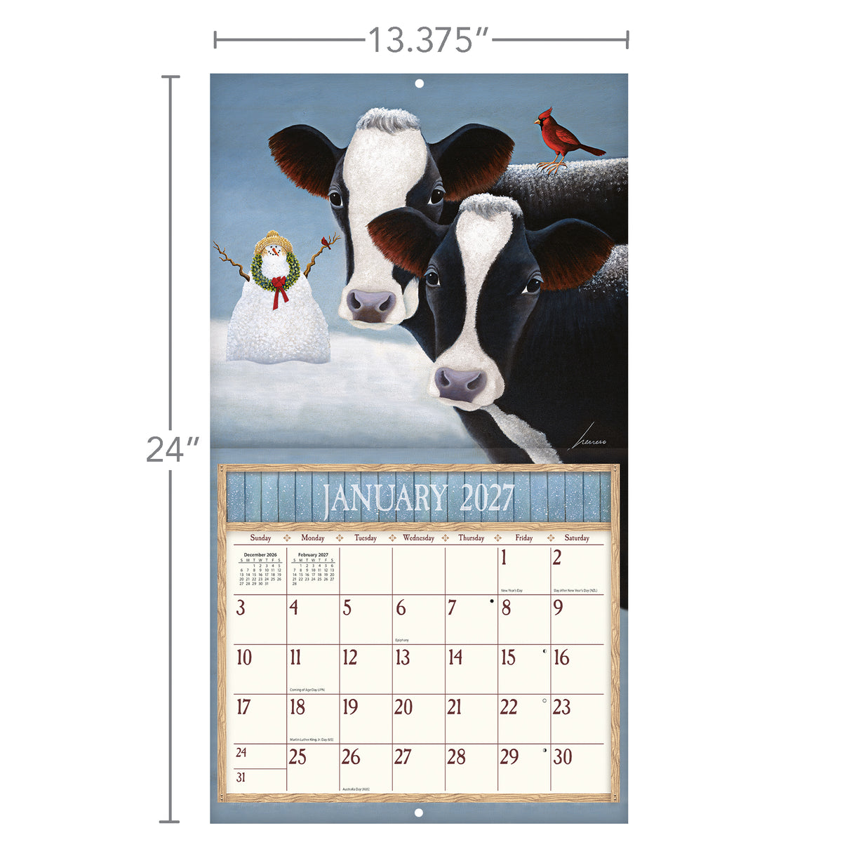 Cows Cows Cows 2027 Wall Calendar