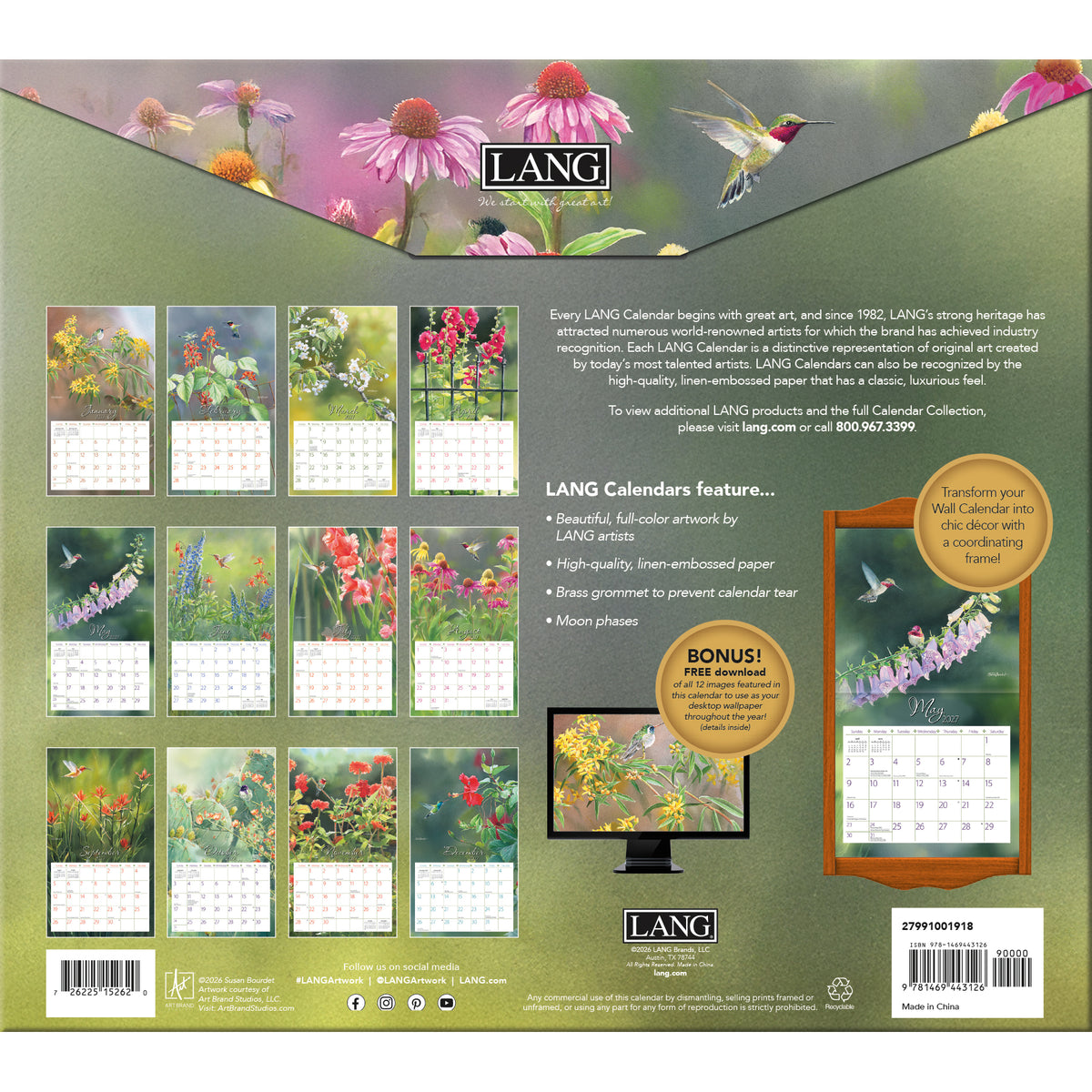 Hummingbird 2027 Wall Calendar