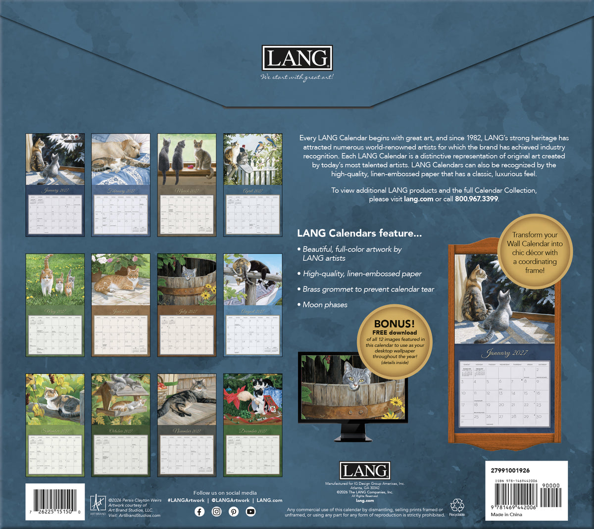 Love of Cats 2027 Wall Calendar
