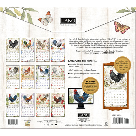 Proud Rooster 2027 Wall Calendar