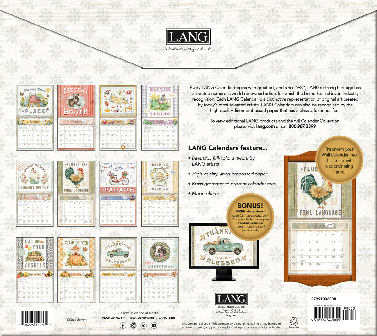 Farmhouse 2027 Wall Calendar