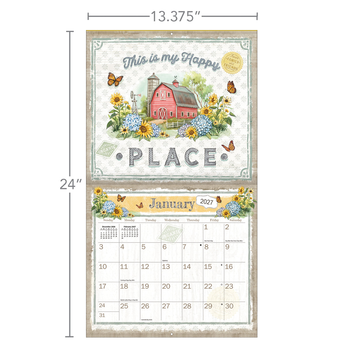 Farmhouse 2027 Wall Calendar