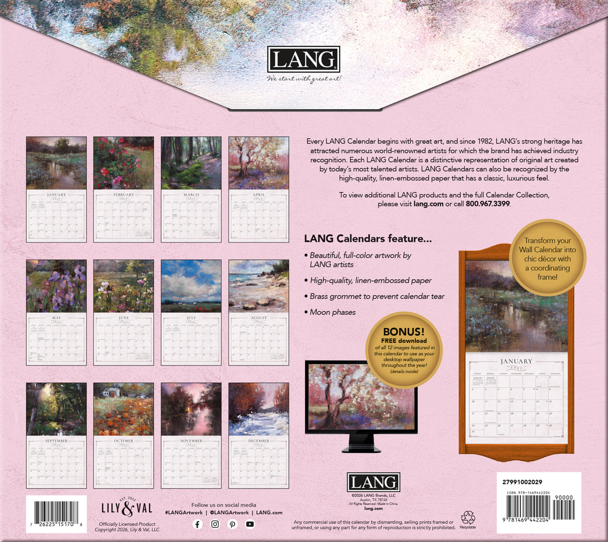 Soft Escapes 2027 Wall Calendar