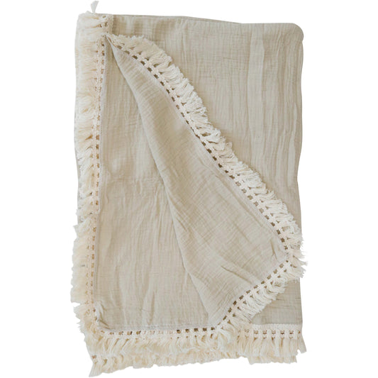 Baby Cotton Throw | Stone