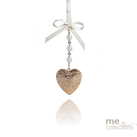 Heart Drop with Glass Beads & Diamante | Gold