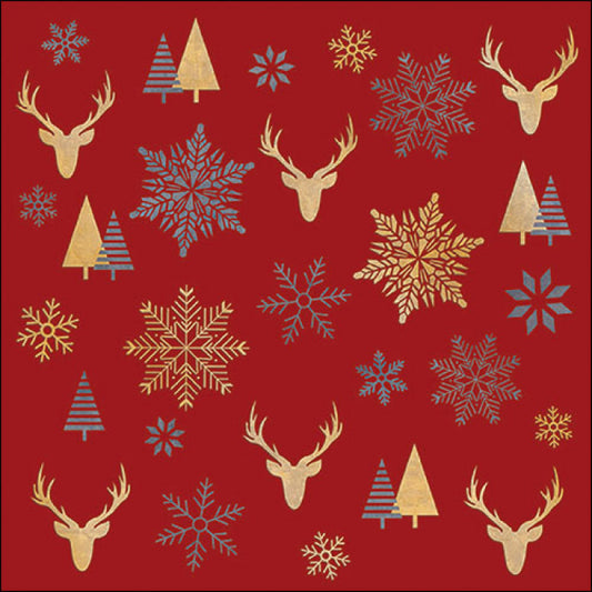Luncheon Napkin Winter Silhouettes | Red