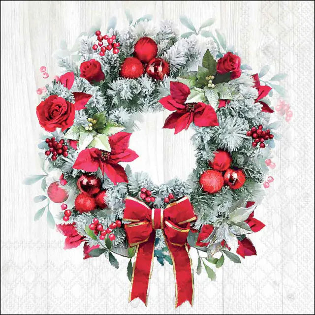 Luncheon Napkin Blooming Wreath