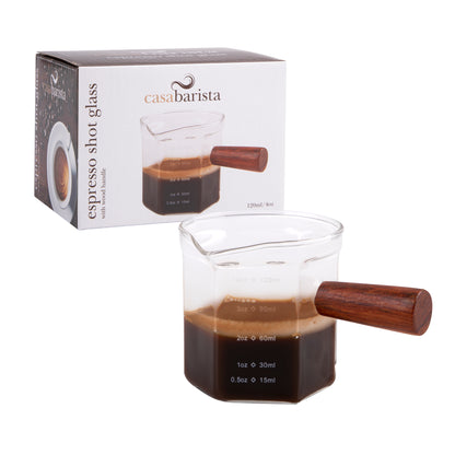 Espresso Shot Glass w/Wood Handle 120ml | 4oz