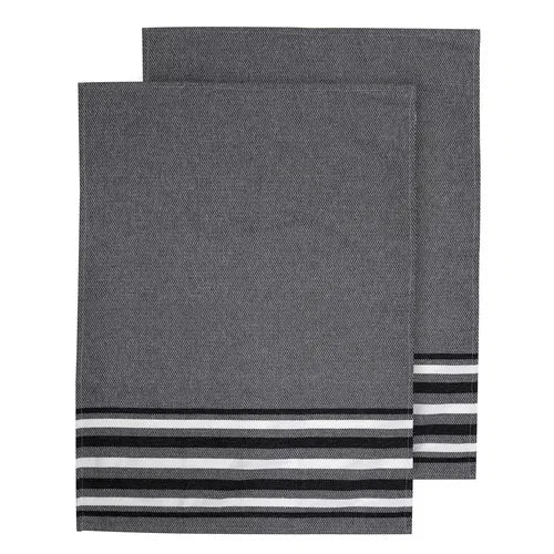 Lennox Stripe Black 2pk Tea Towel
